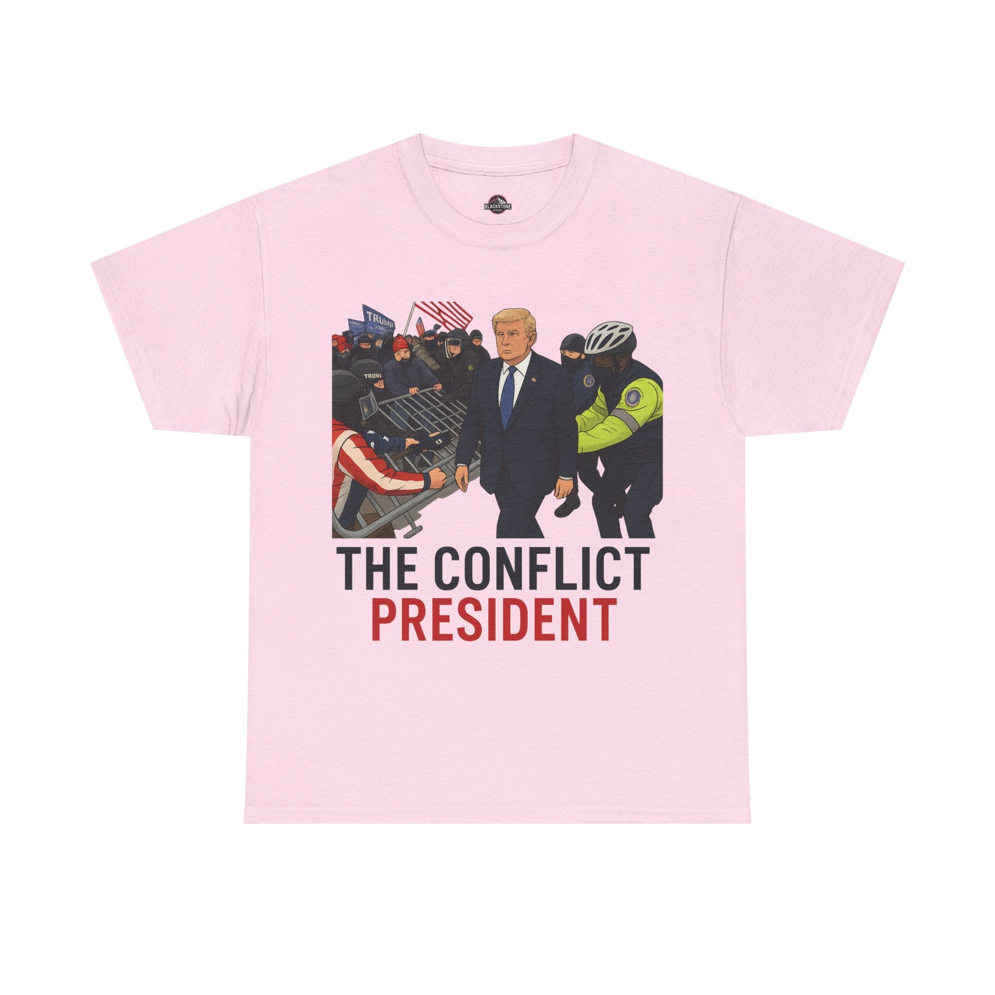 Political Satire Statement Tee - "the Conflict President" Unisex Cotton Tee, Graphic T-Shirt, Protest Apparel, Gift for Activists