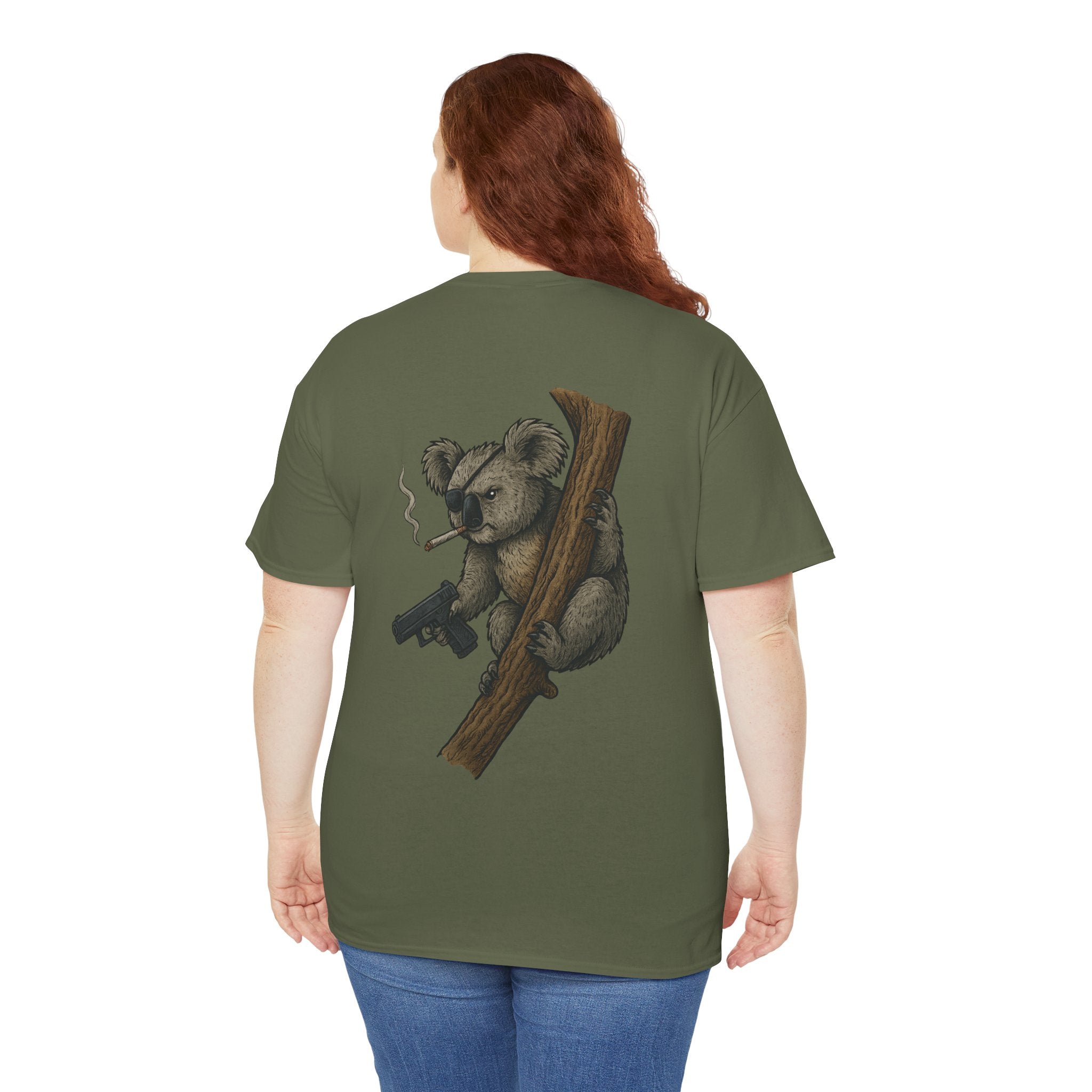 Drop Bear Graphic Tee # 2 Smoking Koala | Unisex Heavy Cotton Shirt