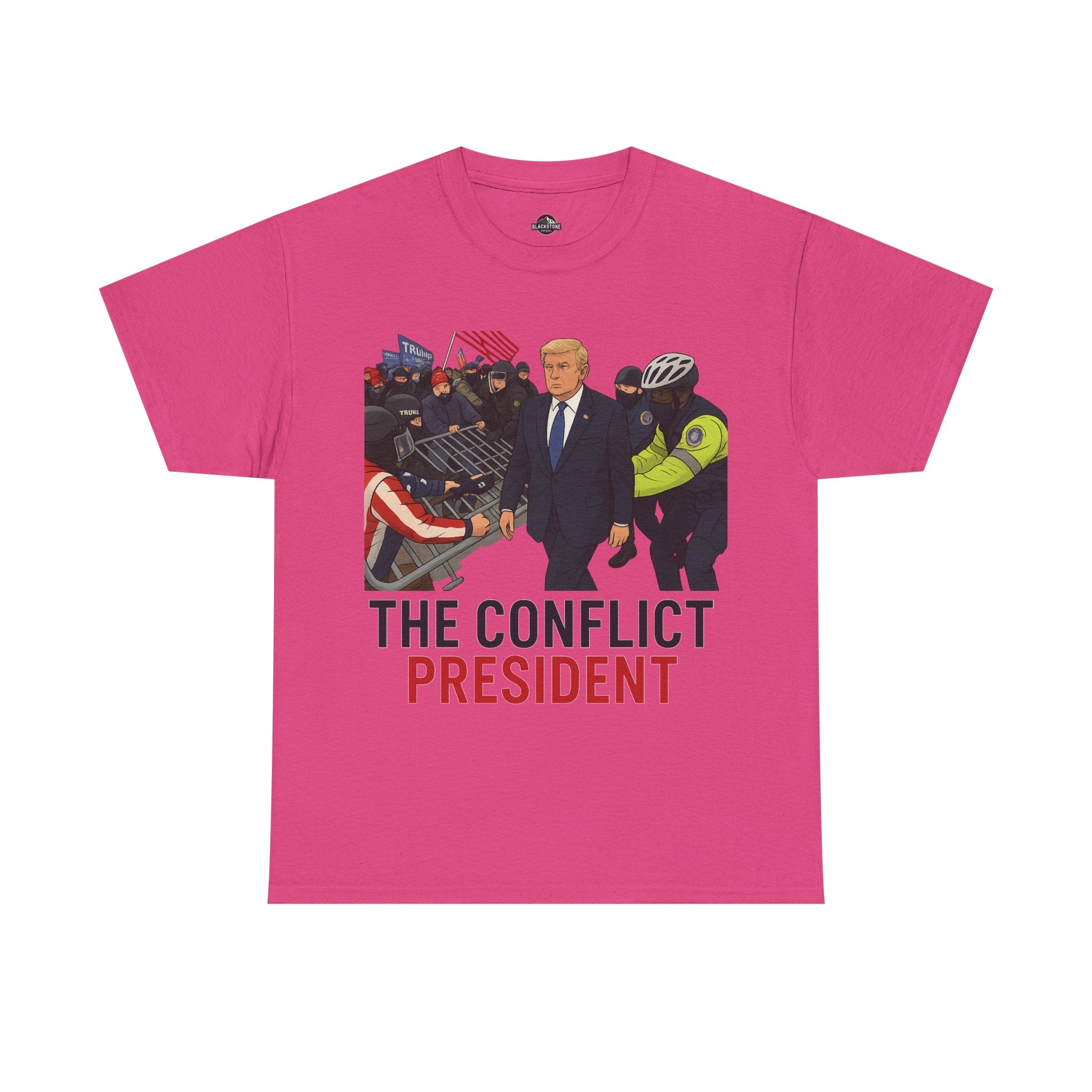 Political Satire Statement Tee - "the Conflict President" Unisex Cotton Tee, Graphic T-Shirt, Protest Apparel, Gift for Activists