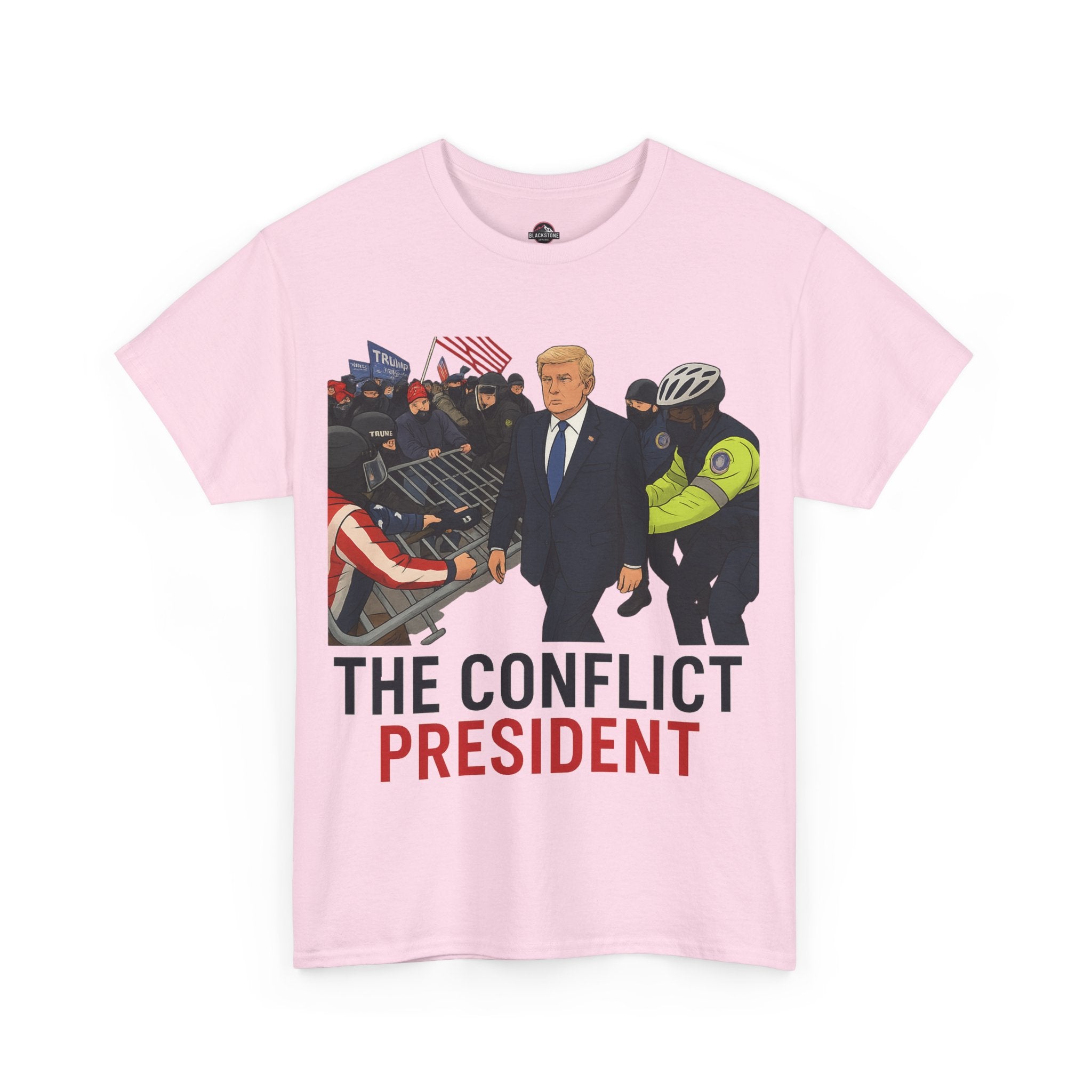 Political Satire Statement Tee - "the Conflict President" Unisex Cotton Tee, Graphic T-Shirt, Protest Apparel, Gift for Activists