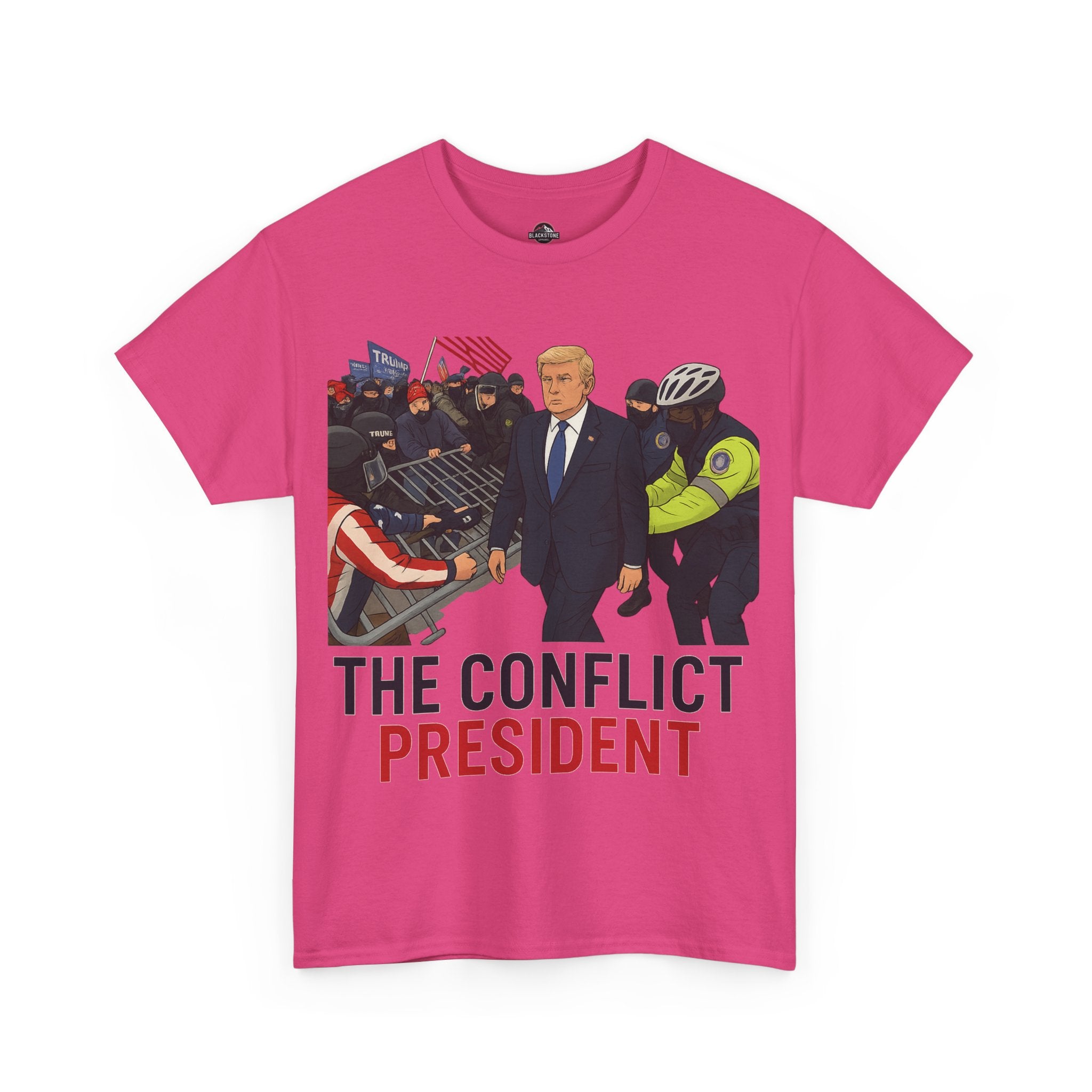 Political Satire Statement Tee - "the Conflict President" Unisex Cotton Tee, Graphic T-Shirt, Protest Apparel, Gift for Activists