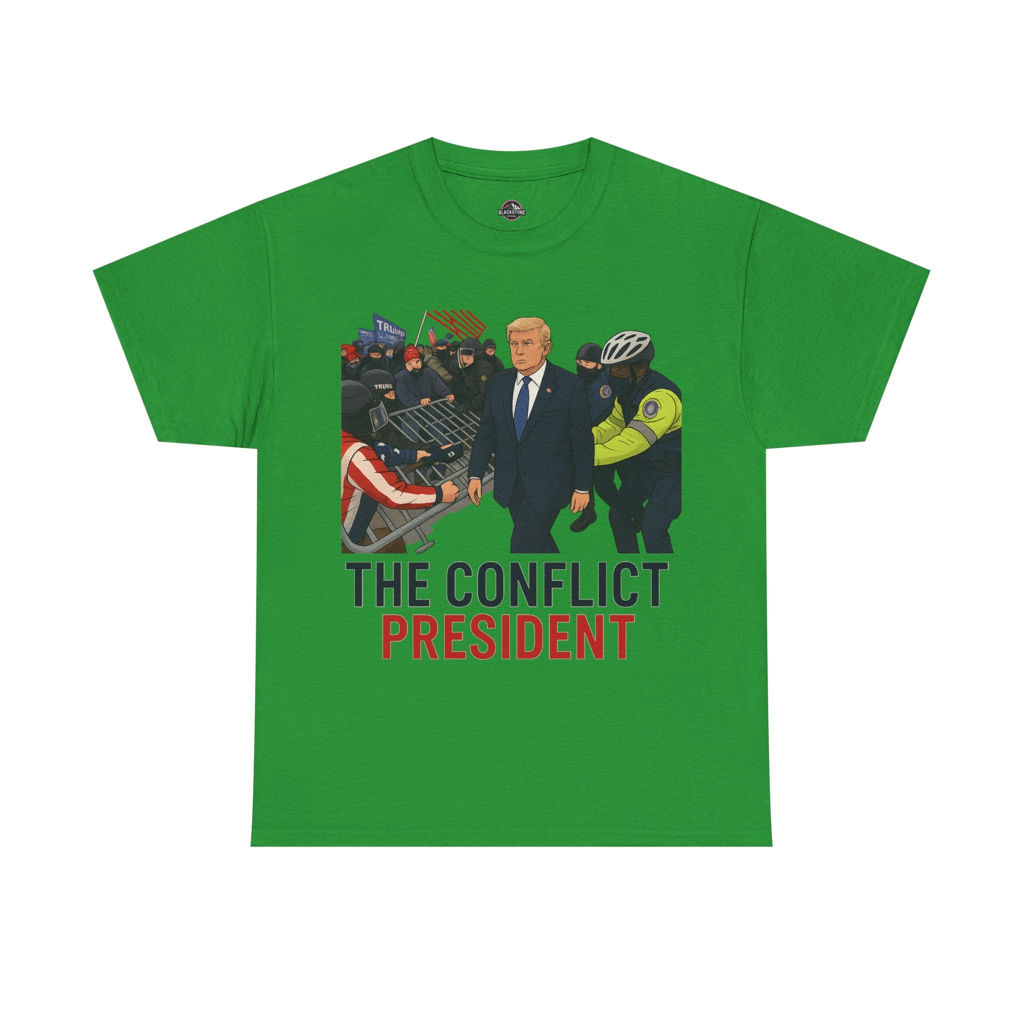 Political Satire Statement Tee - "the Conflict President" Unisex Cotton Tee, Graphic T-Shirt, Protest Apparel, Gift for Activists