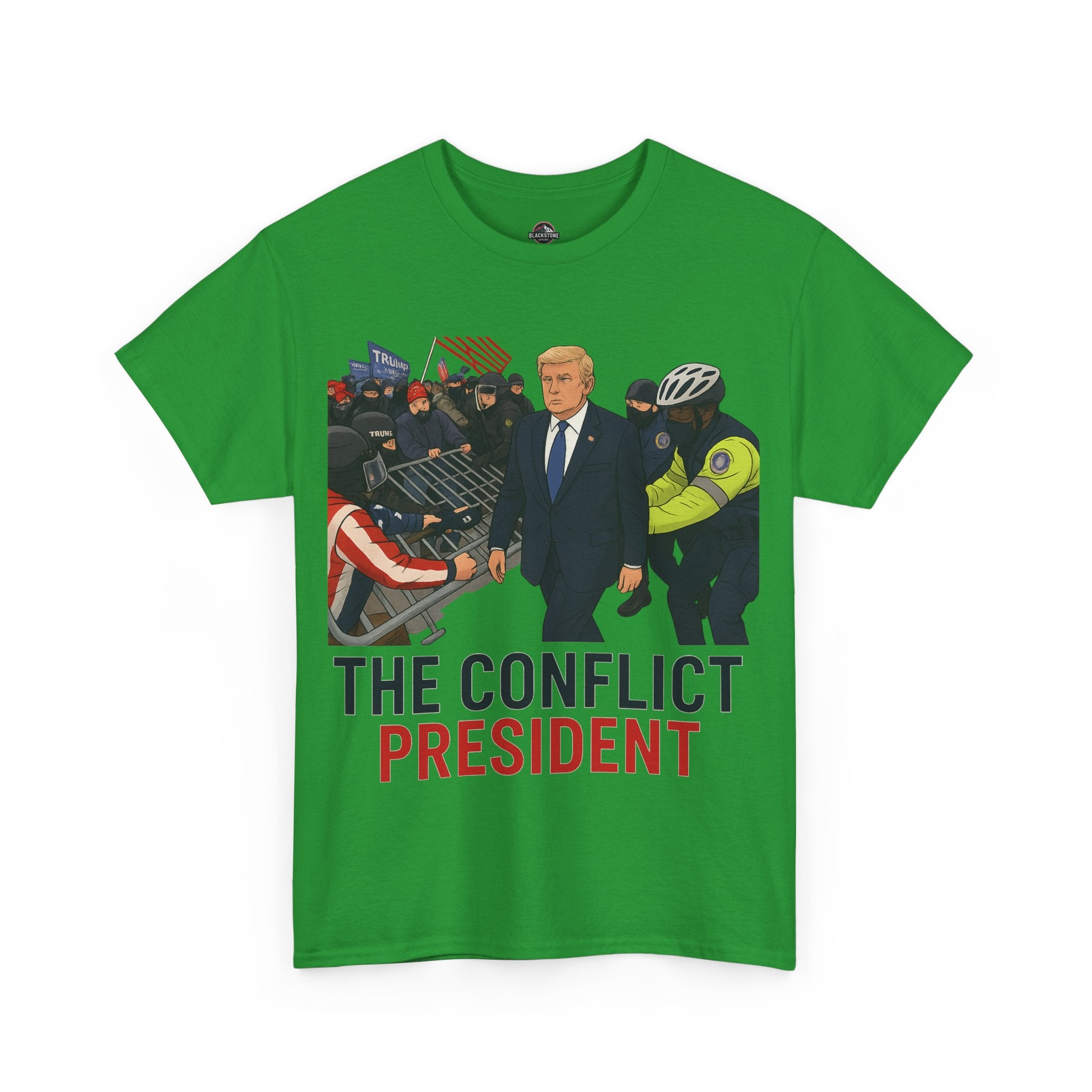 Political Satire Statement Tee - "the Conflict President" Unisex Cotton Tee, Graphic T-Shirt, Protest Apparel, Gift for Activists